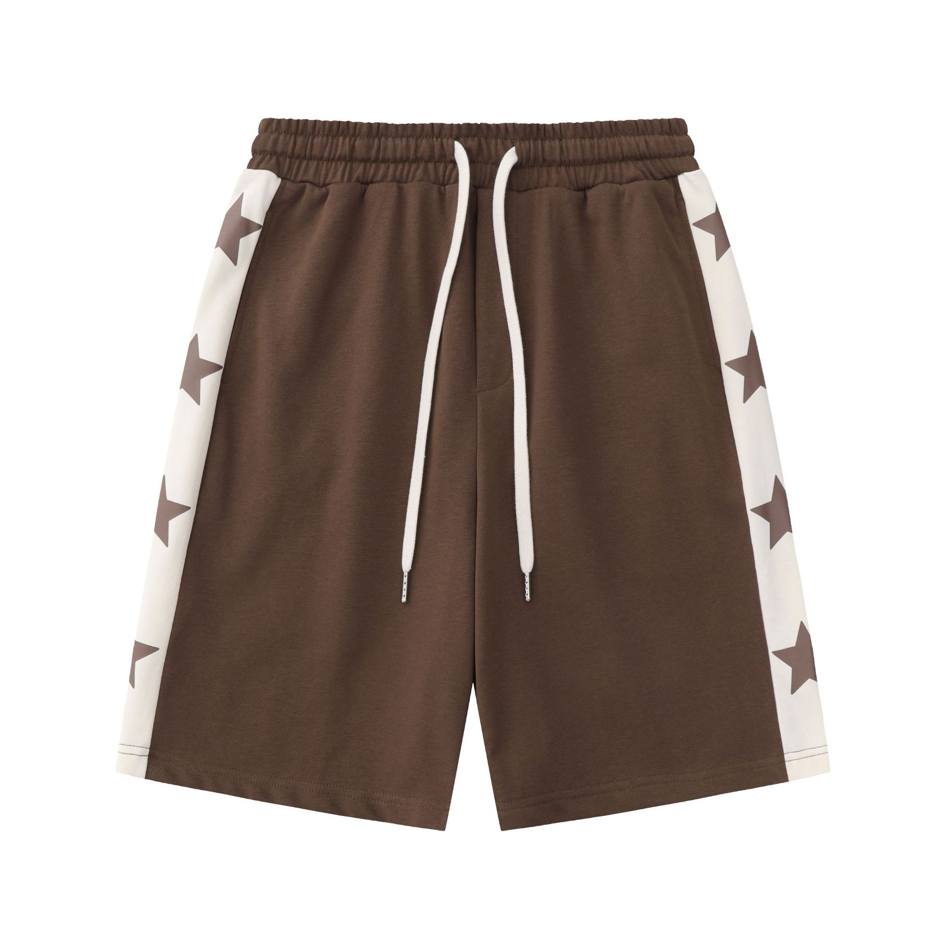 Men's Pants Letter Print Side Flame Graphic Straight Men Star Pattern Harajuku Y2k Clothing 2000s Basketball Elastic Waist Sweatpants