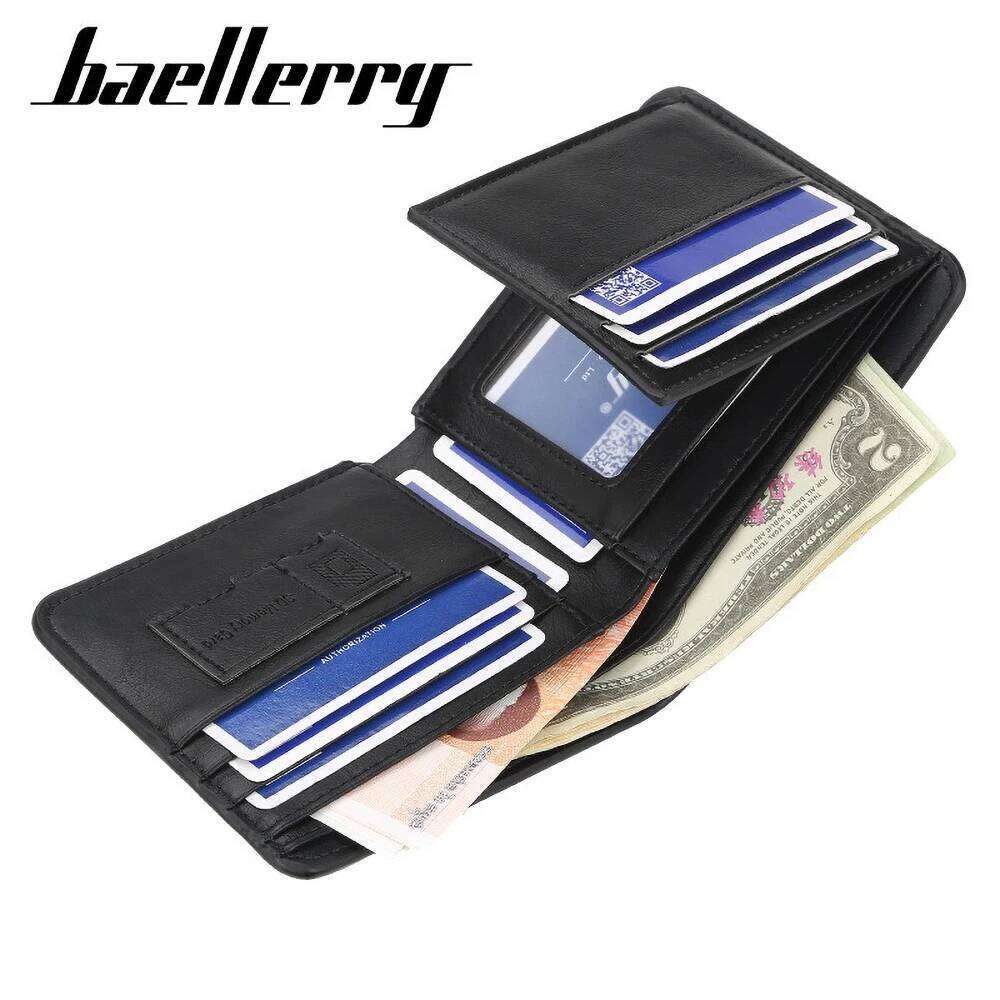 Men's Short Pu Leather - Baellerry Ultra Thin Card Organizer for Cash/Coins | RFID Safe Small Pocket Wallet C260304