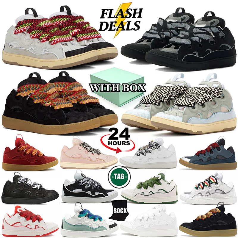 with box 2026 designer shoes sneakers for men women Thick Thin white ivory black leather mens trainers runners chaussure luxury platform shoe