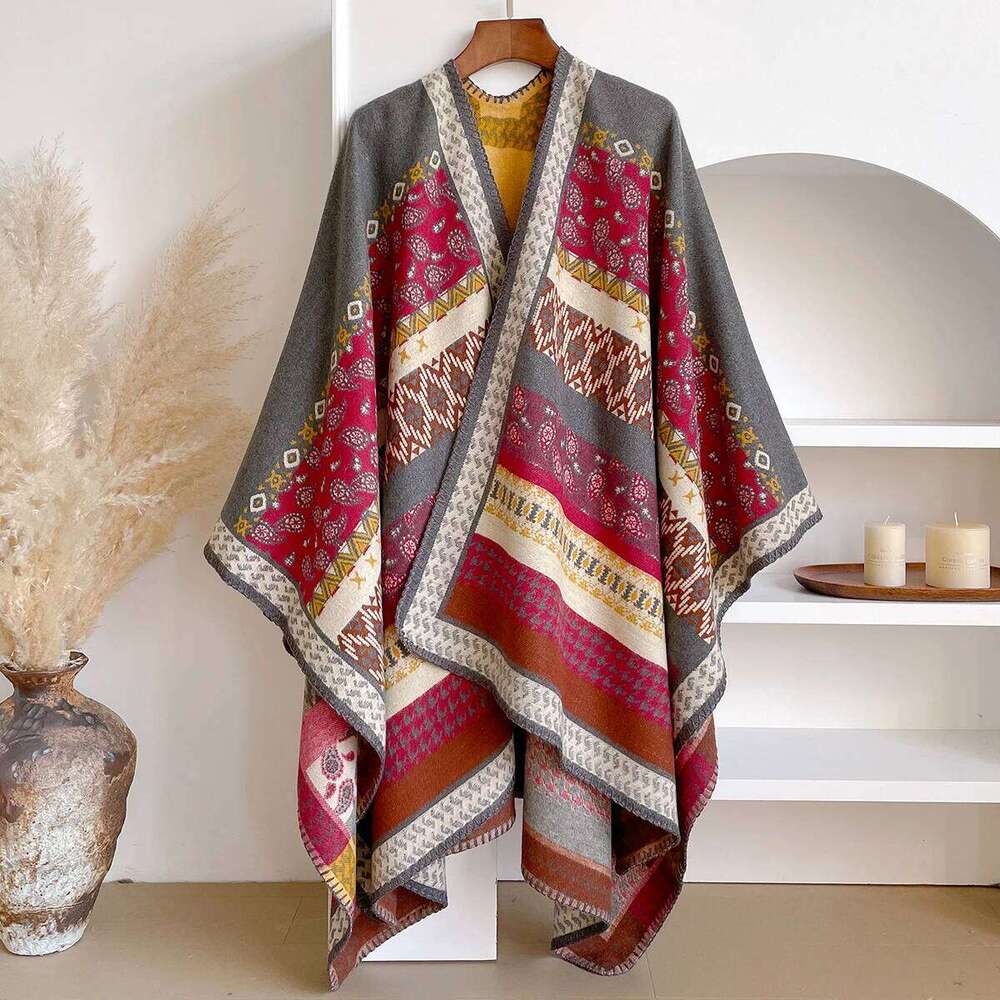 2025 Women's Luxury Brand Cashmere Winter Shawl - Vintage Allover Pattern Printed with Tassels, Pashmina Wrap & Bandana XJ260304