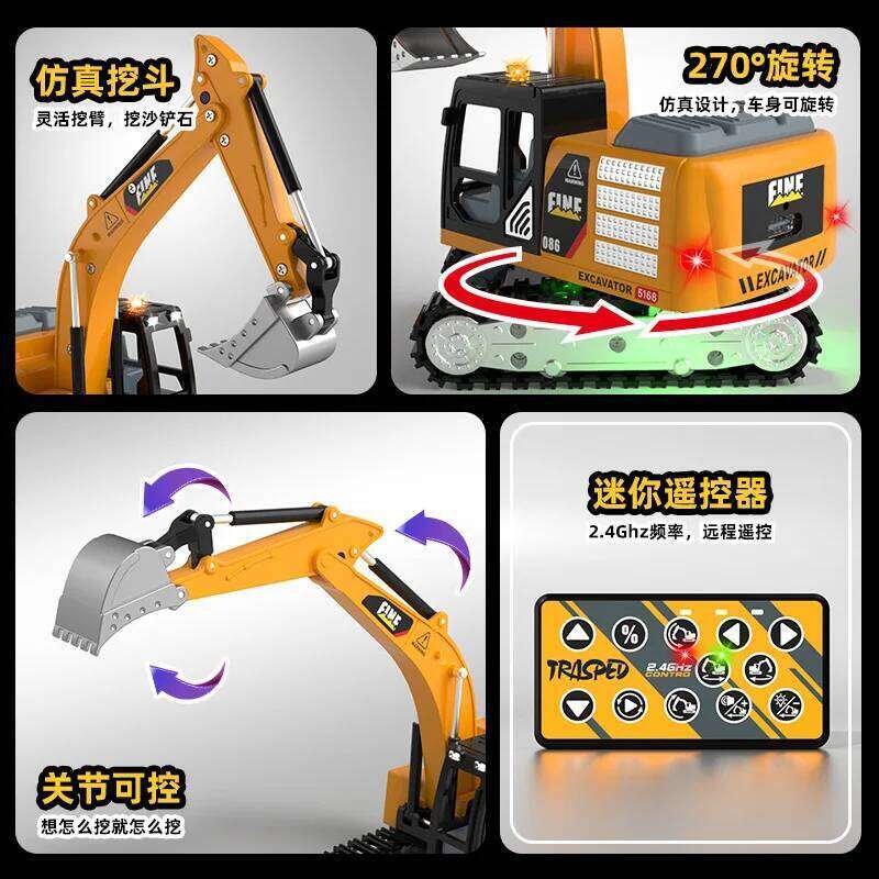 1:64 Mini Alloy Dump Truck Small Remote Control Bluetooth Engineering Car Model Forklift Desktop Toy Boy Z260303