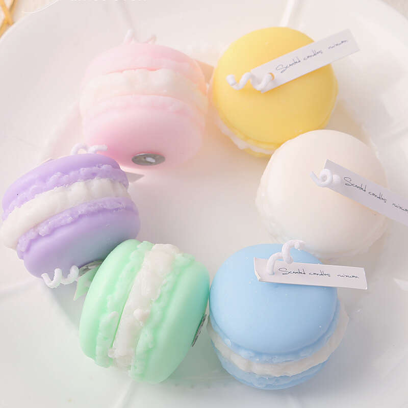 Macaron Scented Wholesale Wedding Fragrance Small Gift Handmade Cross-Border Smokeless Realistic Design Candle W260304