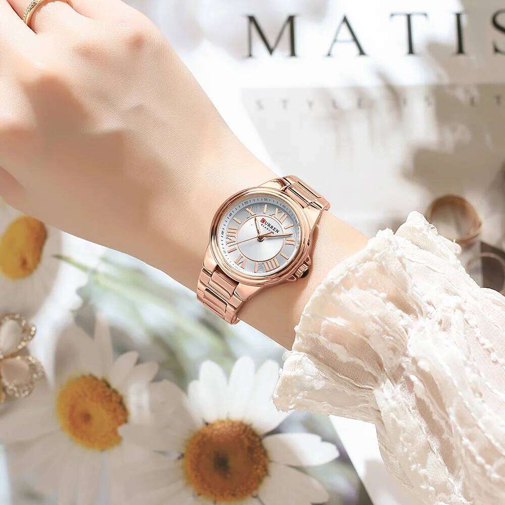 CURREN Fashion New Luxury Bracelet Quartz Watches For Women Wristwatch Stainless Steel Watch Lady Sports Dress Clock Gift XJ260303