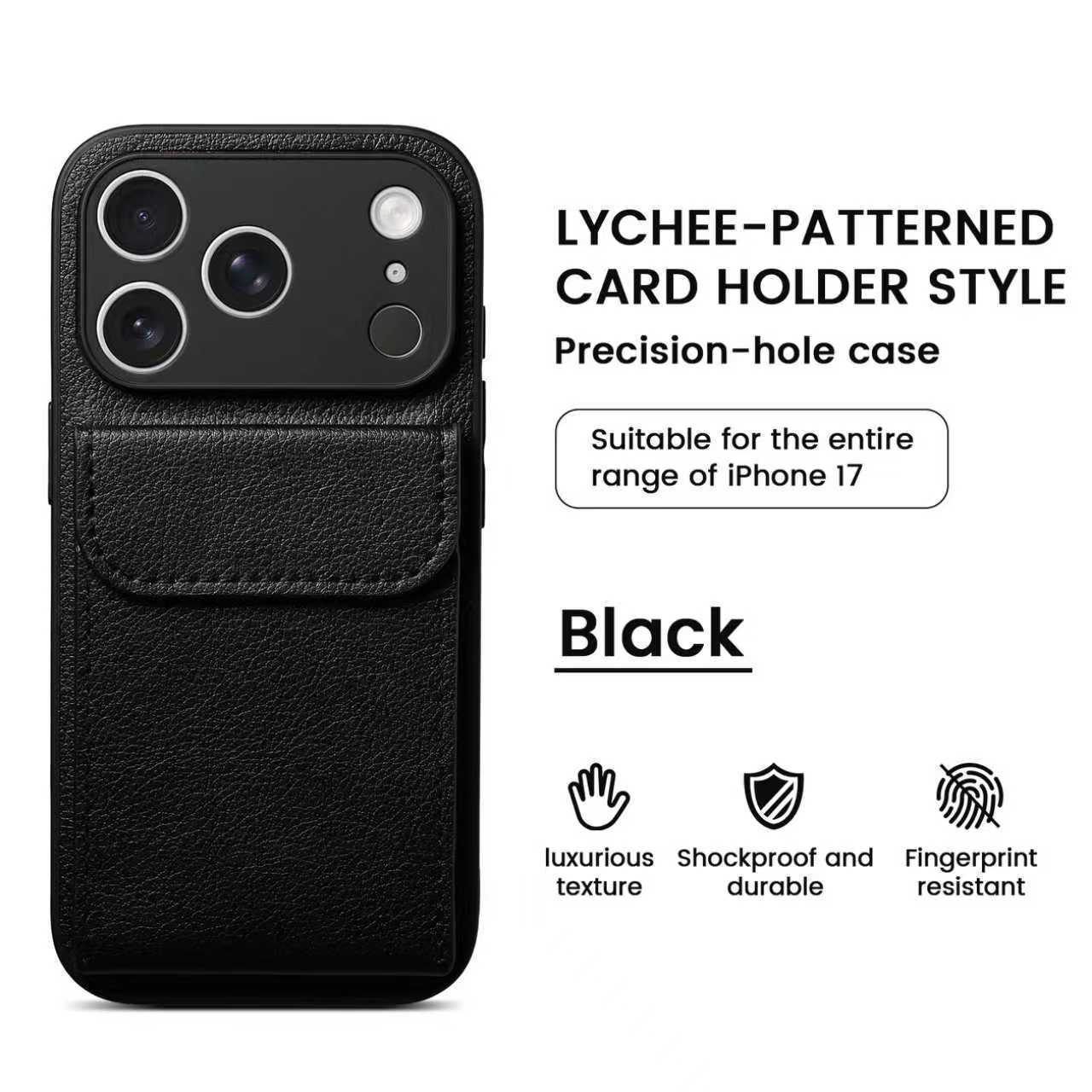 Magnetic Card Holder Compatible with Apple 17 Stand Phone iPhone 15P Simple 13 Export 16 Shockproof Protective Case