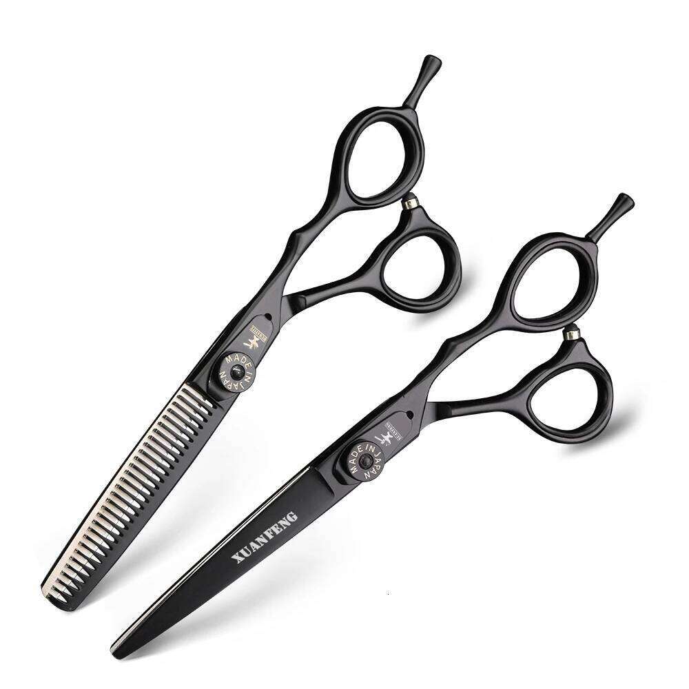 Spring clip screw double color hair 6 inch 9cr18 steel barber cutting and thinning scissors H260303