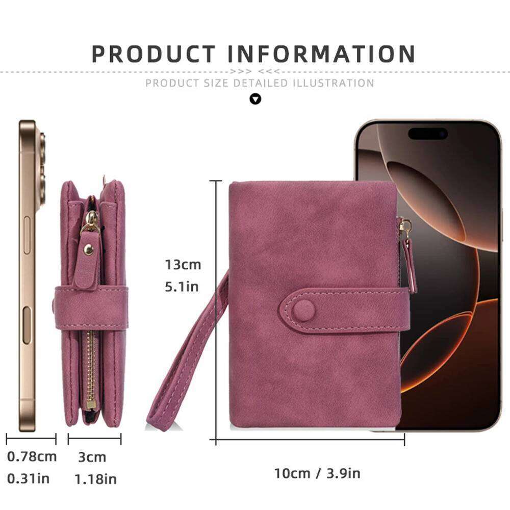 High-Quality Pu Leather Multifunctional Fashionable Mini Zipper Wallet, Multi-Card Slot Card Holder, Lightweight and Portable Women's Small Walle