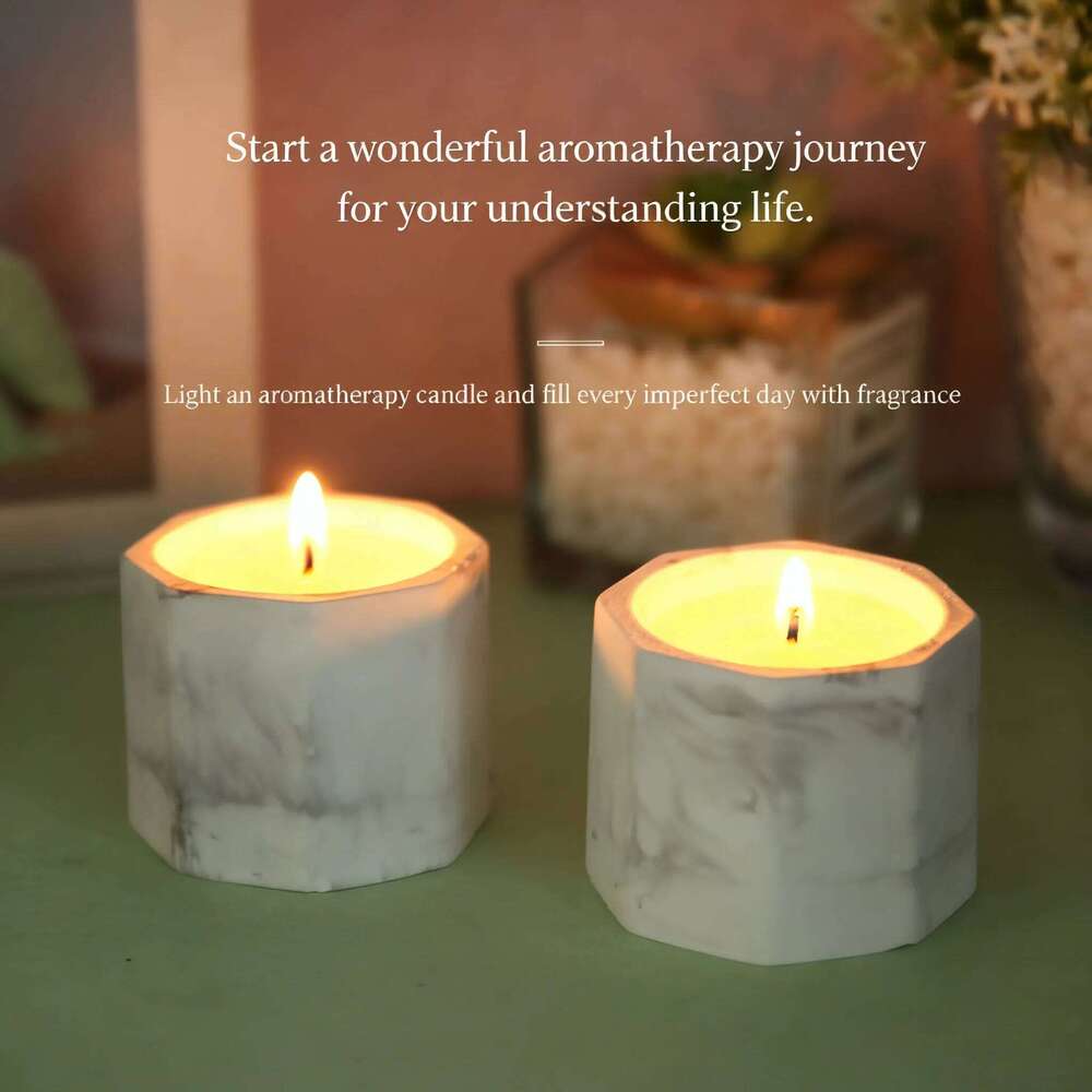 Marble Scented Candle, Smokeless Aromatherapy Candle in Jar, Home Decor Relaxing Gift, Romantic Wedding Birthday Party Favor W260304