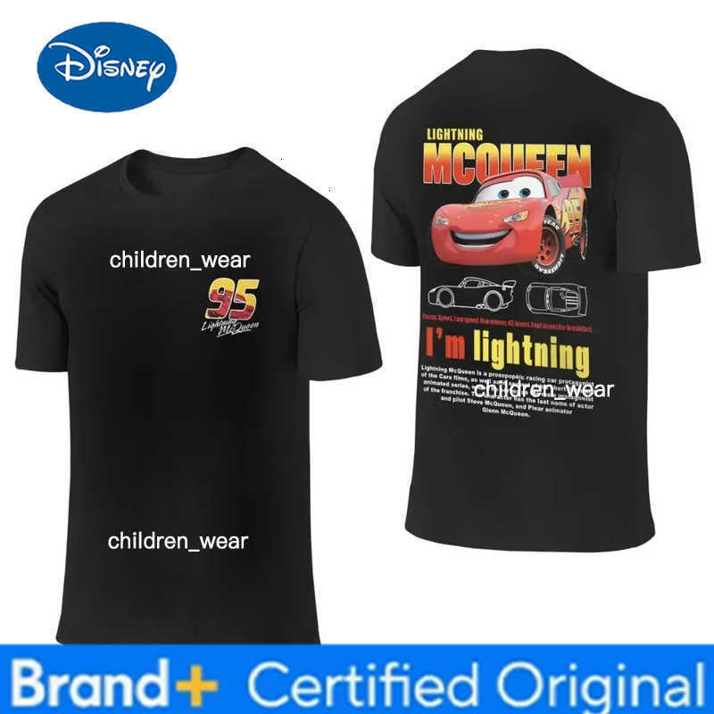 Disney Summer Lightning Mcqueen and Sally Cotton T Shirt for Couples Mcqueen Sally T-shirts Double-sided Print Tee for Men Women H260304