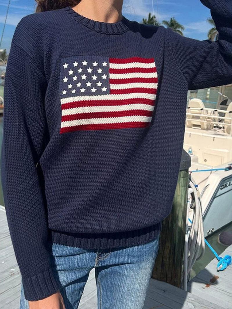 Knitted womens sweaters are slim and suitable for traditional aesthetics national icons autumn and winter womens sweaters warm streetwear 240827