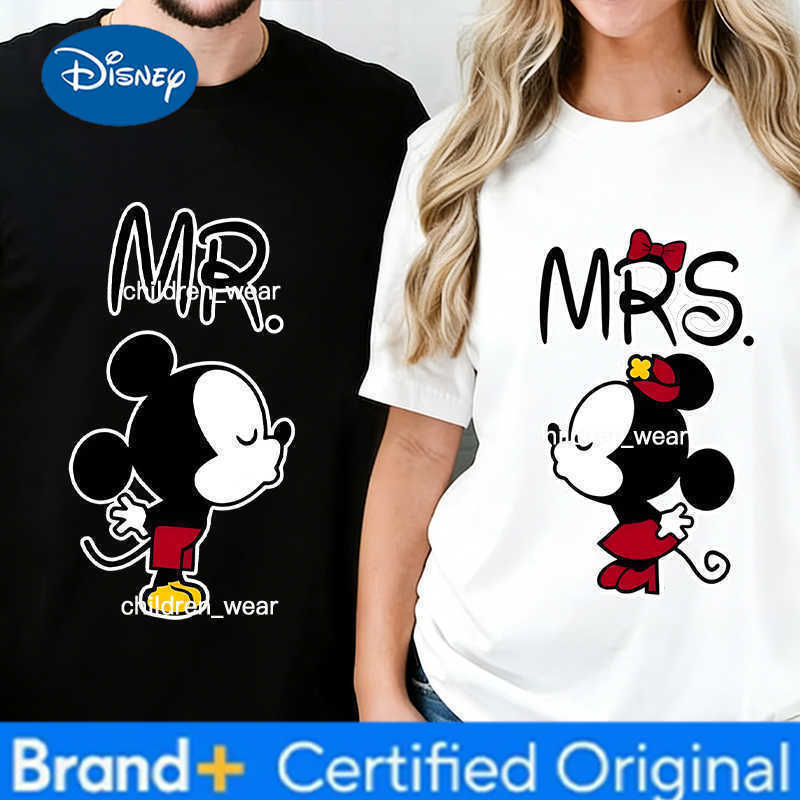 Disney MR Mickey Mouse MRS Minnie Mouse Graphic T Shirt Women Men Classic Character Couple Matching Streetwear 100 Cotoon Tees H260304