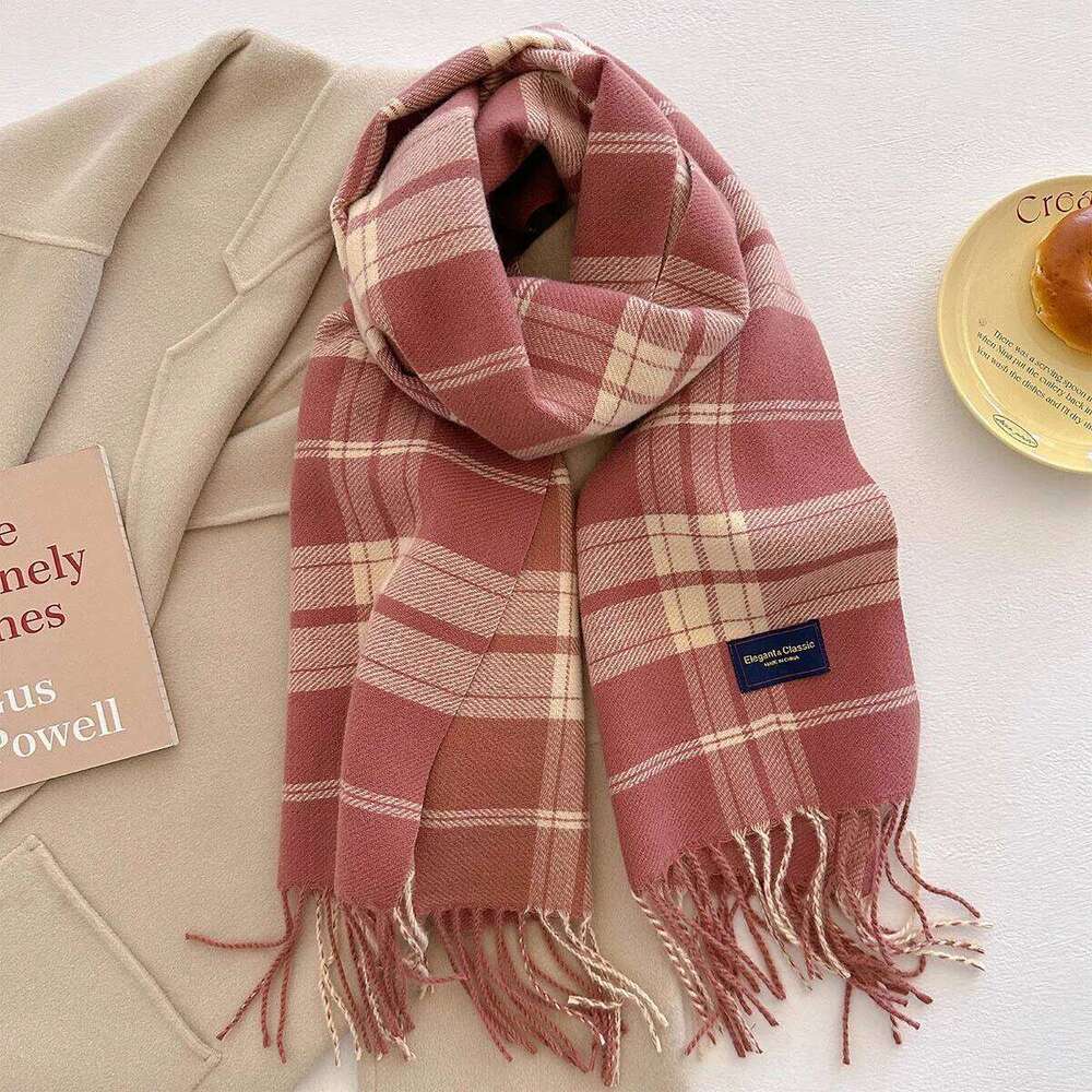 Thickened Warm Scarf Women 40*200CM Long Tassel Pashmina Shawl Faux Cashmere Warps Autumn Winter Fashion Blanket For Wen XJ260304