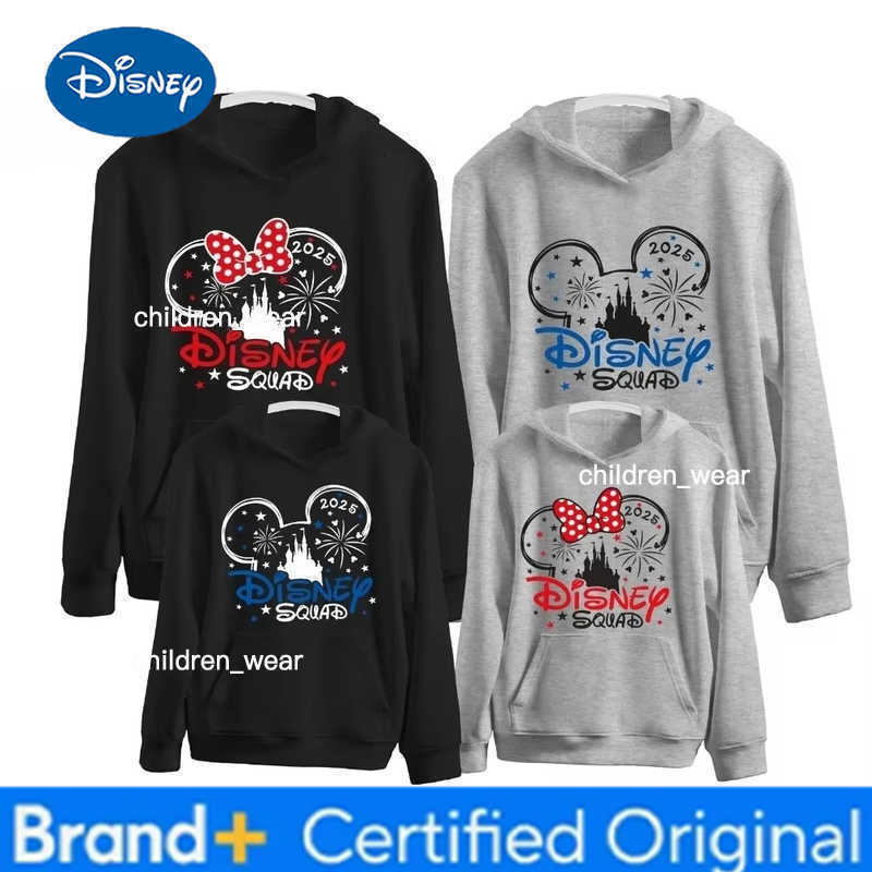 Disney 2026 New Hot Mickey Mouse Boys Girls Hoodies Autumn Winter Family Parent-child Hoodies Unisex Oversized Loose Top Y2k H260304