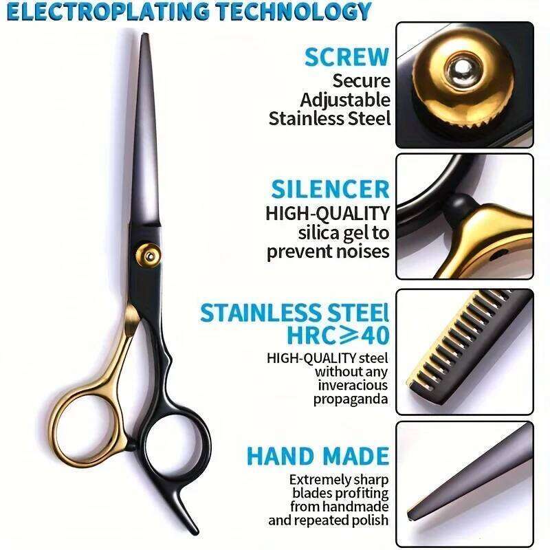 Stainless Steel Scissors Set - Professional Thinning & Texturing Shears, Layered Hair Cutting Tools for Home Barber Kit H260303