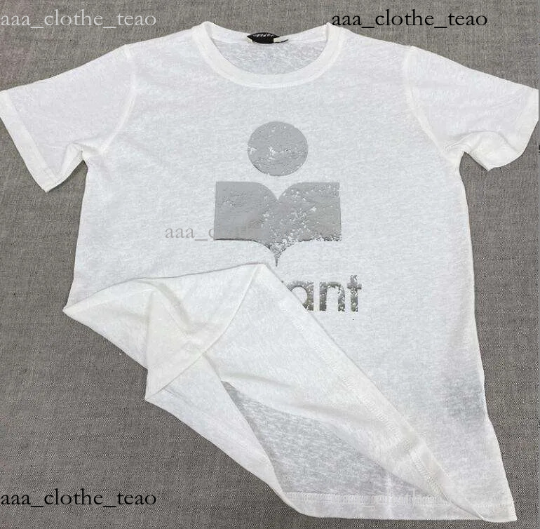 2026 10A isabel marantshoe T Shirt Designer Letter Glitter Print Tees Casual Cotton Pullover High Quality Fashion Luxury Women Sleeved Breathable Comfortable 5b7