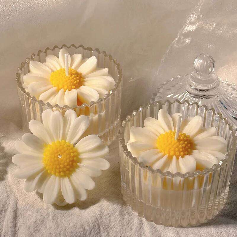 Sunflower Daisy Scented Cup Candle Handmade Aromatherapy Yellow Soy Wax Home Decor Birthday Graduation Festival Gift Friend W260304