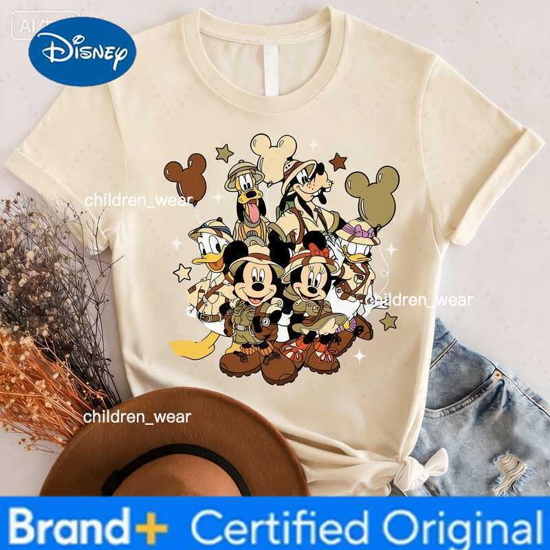 Disney 2026 Safari Kingdom 2d Cotton T-Shirt Summer Breathable Family T Shirts Clothing Harajuku Parents And Children Clothing H260304