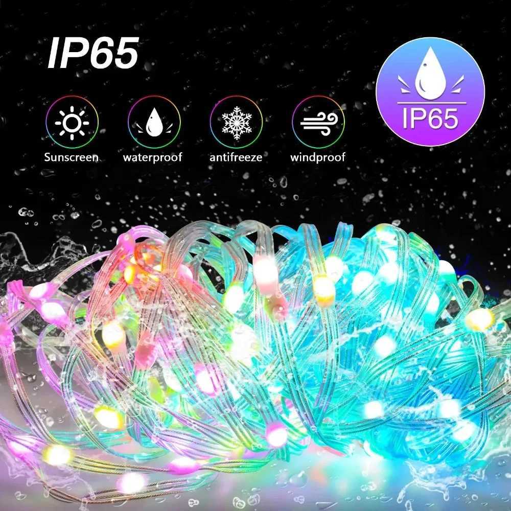 5V USB RGBIC String LED Bluetooth Fairy Lights Dreamcolor RGBIC DIY Party Christmas Tree Lights Wedding Decor Garland for Home H260304