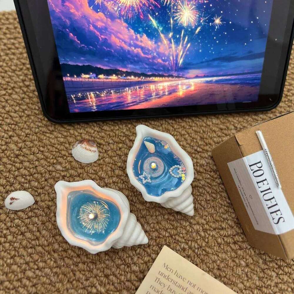 Coastal Conch Shell Scented Gel Candles Aromatherapy Candle for Home Desk Relaxation Bathroom Bedroom Decor Gift W260304