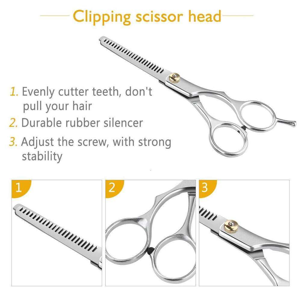 2Pcs Salon Barber Scissors Set Silver Stainless Steel Part Zinc Alloy Grip Hair Cutting Thinning Hairdressing Shears H260303