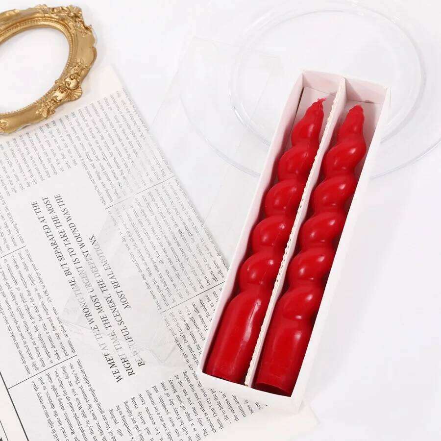 2pcs Ins Style Spiral Long Rod Aromatherapy Scented Soy Wax Candles Wedding Birthday Candle Home Decoration W260304