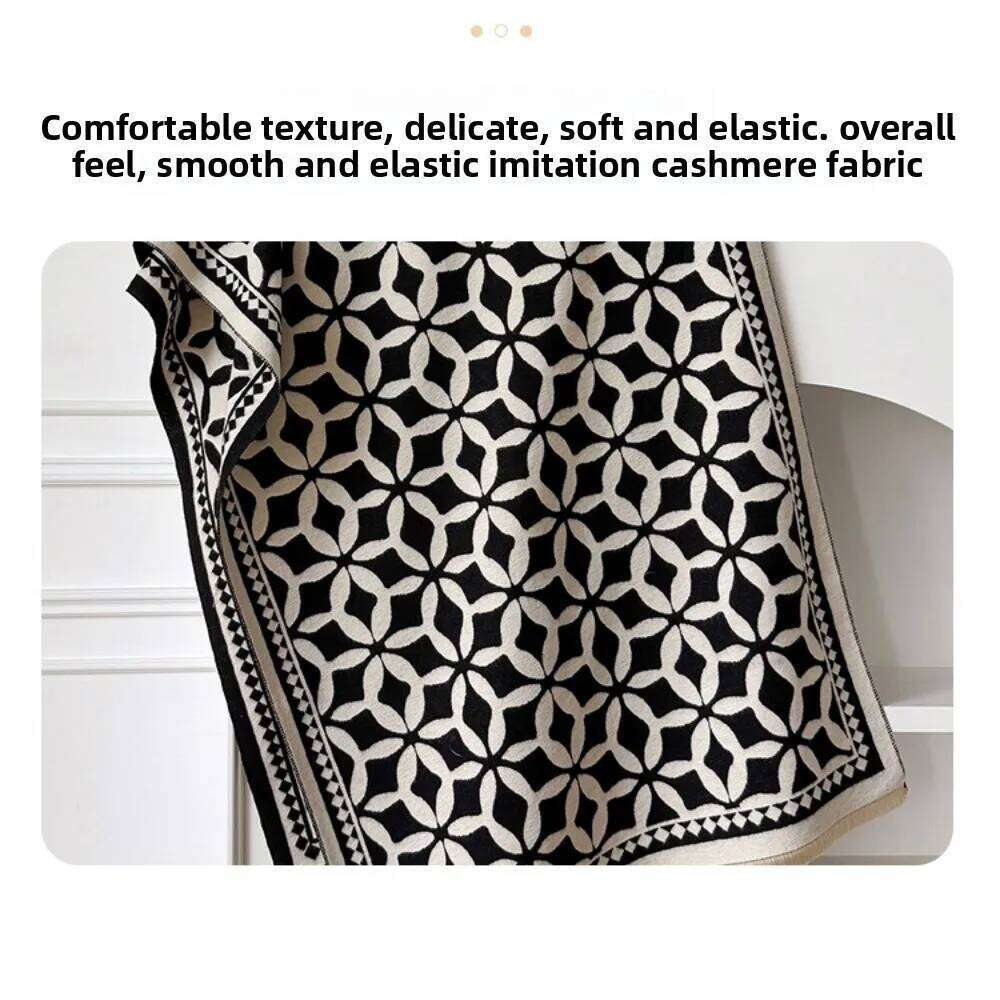 Soft Elegant Poncho Warm Coldproof Imitation Cashmere Windproof Blanket Scarf Winter Season XJ260304