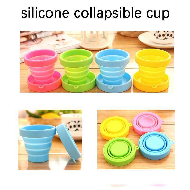1PC Silicone Folding Cup For Outdoor Travel Convenient To Carry Heat-resistant Safe Hygienic And Environmentally Friendly S260303
