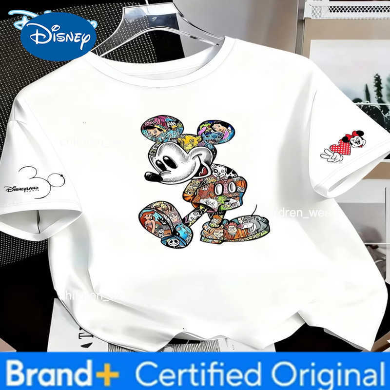 Disney Mens Classic Mickey Minnie Mouse Couple T Shirt Women Cotton Tee Casual Summer Oversized Streetwear Cotton Loose Unisex H260304