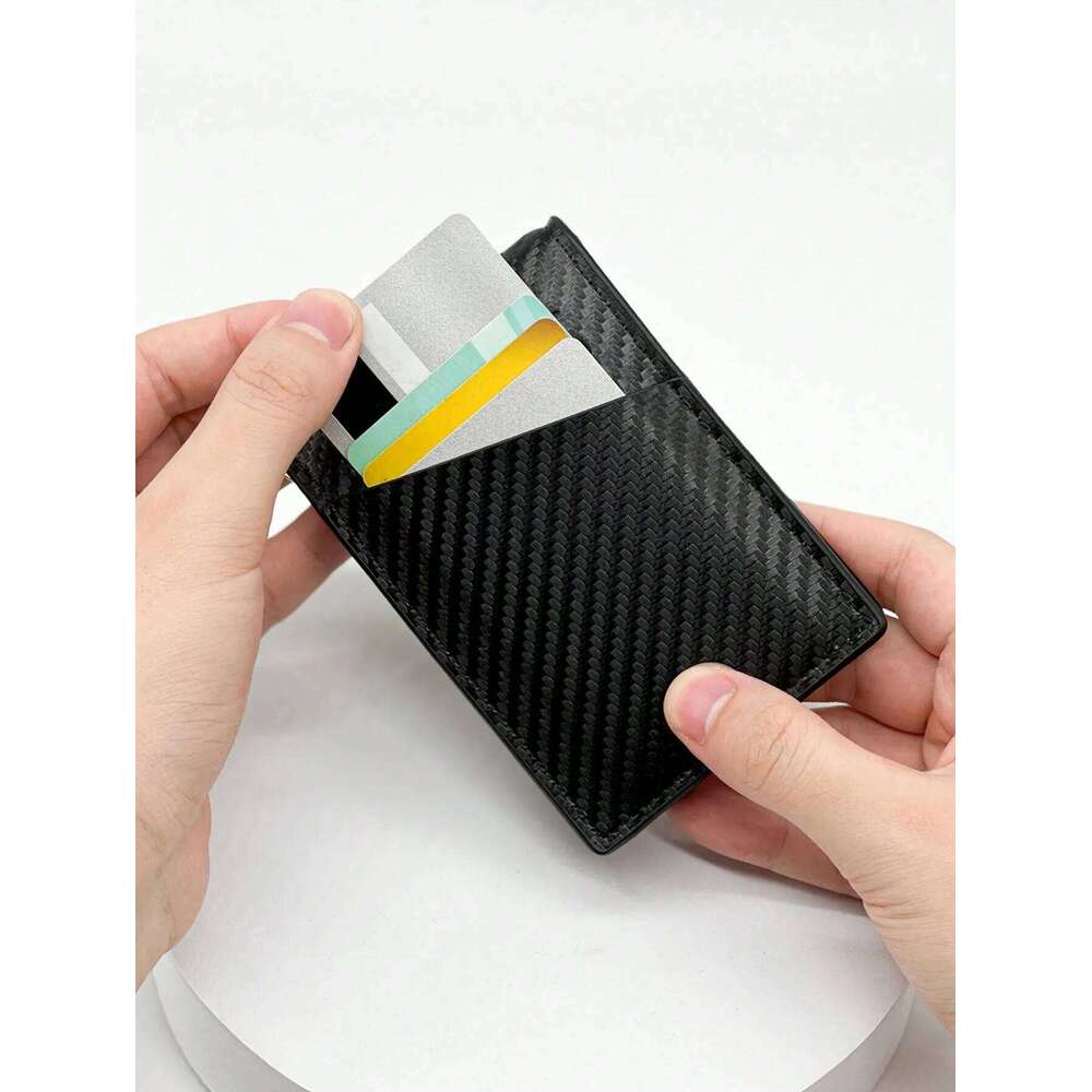 Fashion Business Carbon Fiber Men's Anti-theft Brush Multi Holder Card Case C260304