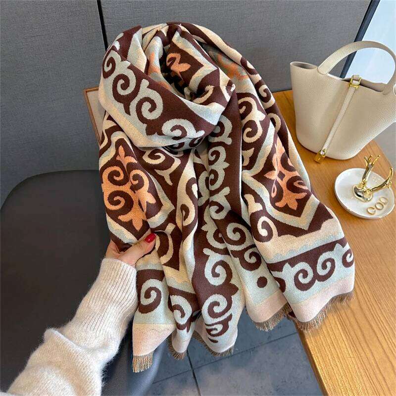Luxury Winter Imitation Cashmere Scarf Women 2025 Design Warm Pashmina Blanket Poncho Scarves Female Shawl Thick Foulard Bufanda XJ260304