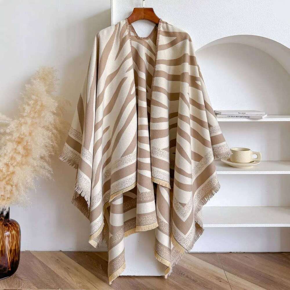Elegant Women Streak Pashmina Scarves Fringe Winter Warm Fashion Designer Imitation Cashmere Two-Sided Scarf Blanket Shawls XJ260304