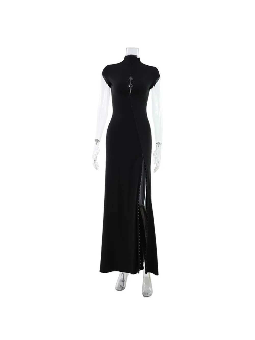 2026 European American Elegant Sexy Maxi Dress - Womens Short Sleeve Slim Fit Fashion Bodycon Long Dress fashion trend M260304