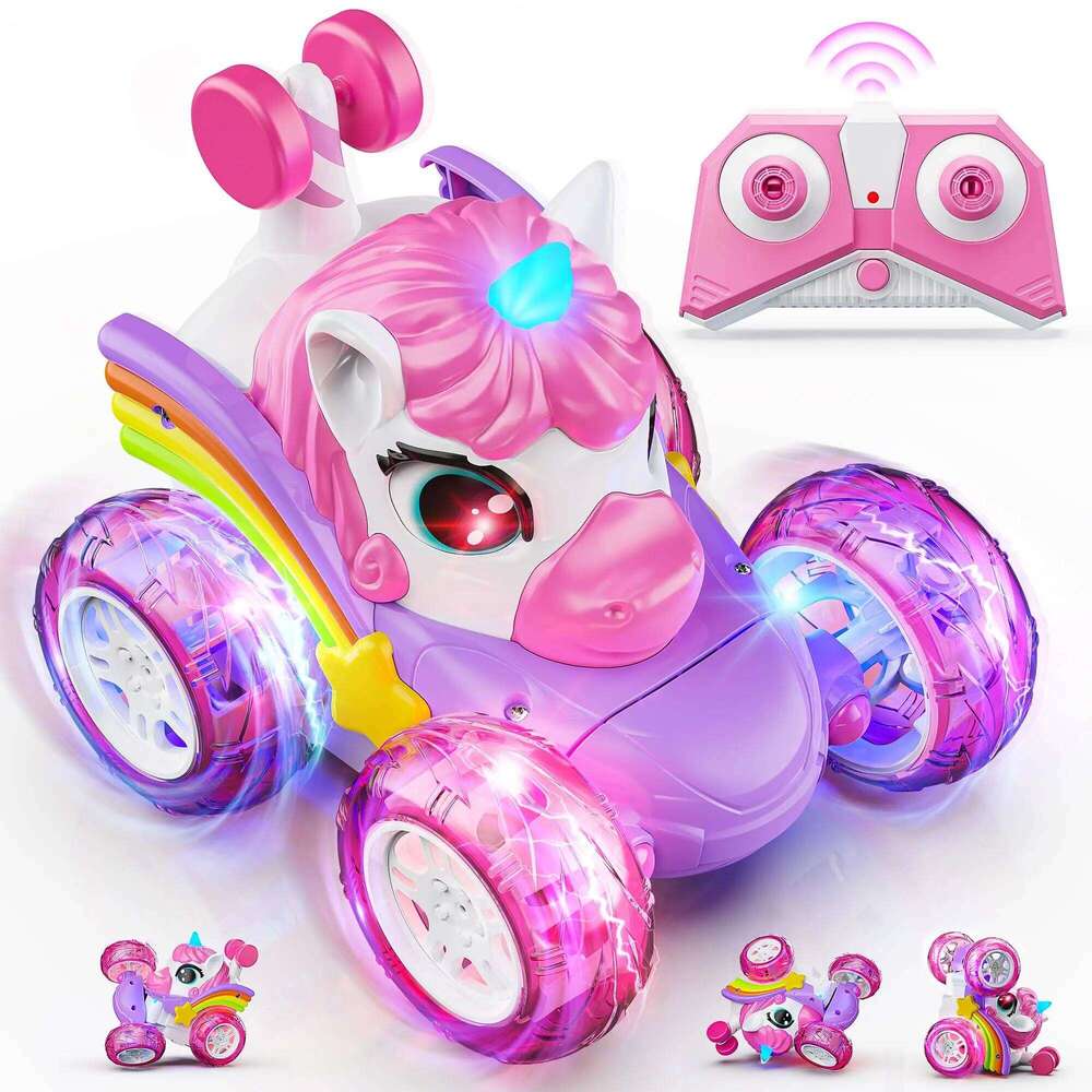 2.4G RC Unicorn for Girls Remote Control Stunt Car with Lights, Drift, Chase, Twist Dance, Fun Birthday & Holiday Gift Z260303