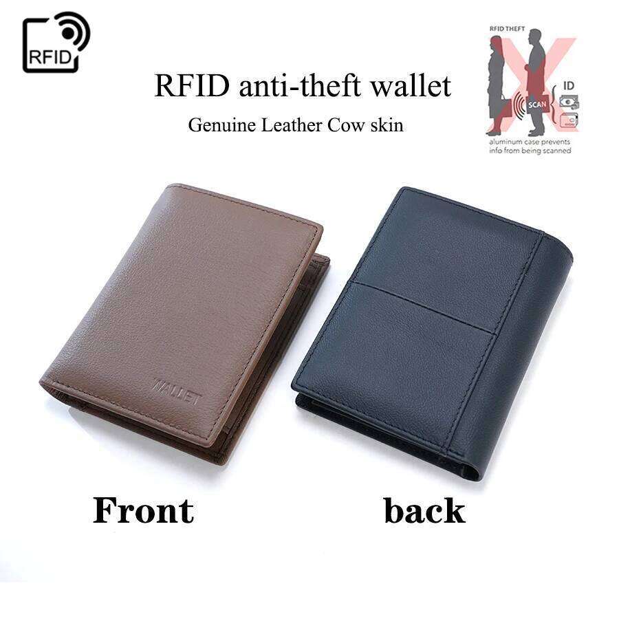 Men's Coin RFID anti-theft Genuine Leather Wallets Short Male Purse Card Holder Wallet For men and women C260304