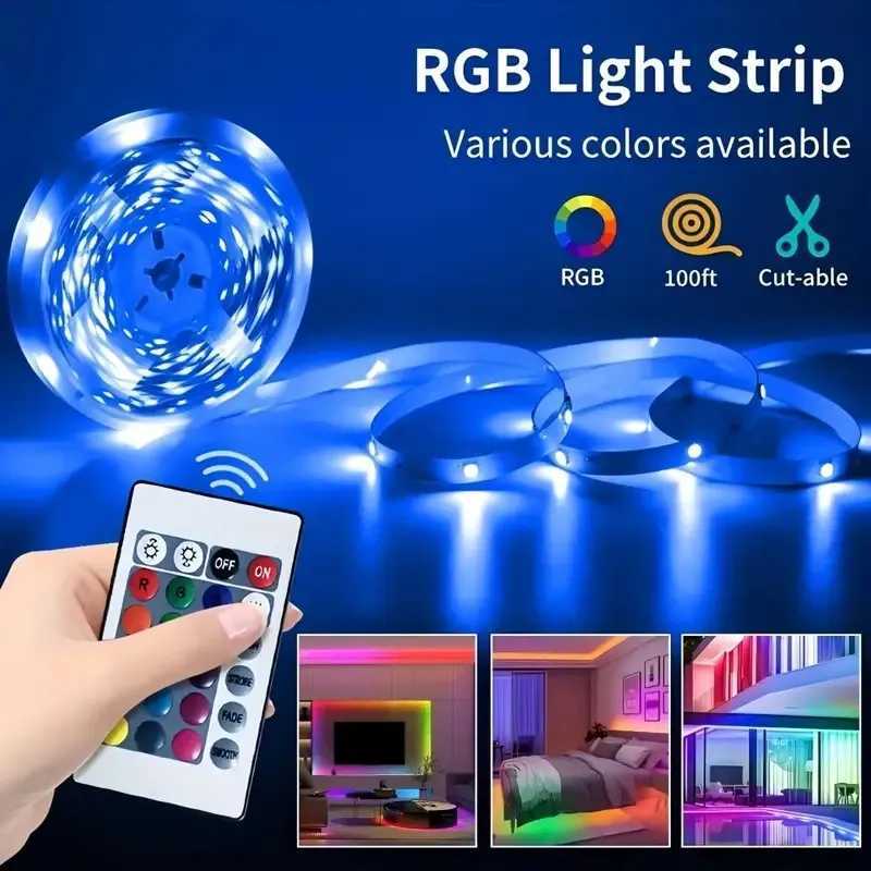 WiFi USB LED Strip Works with Alexa Tuya Smart Life 5M 10M 20M 30M TV Backlight Flexible Tape Light Music Sync Ambient Lighting H260304