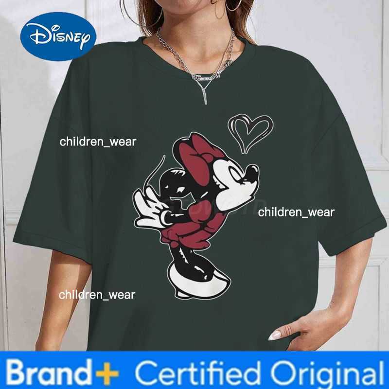 Disney Fun Mickey Mouse Minnie Kiss Print T Shirts Women Men 100 Cotton Casual Couple Streetwear Classic Character Mickey T-shirts H260304