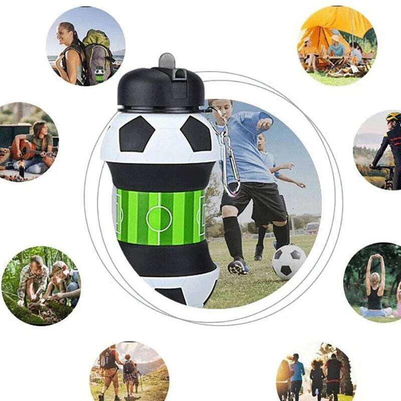 Foldable Cups Mug Outdoor Sports Football Baseball Tennis Golf School Leakproof Portable Kids Water Bottle S260303