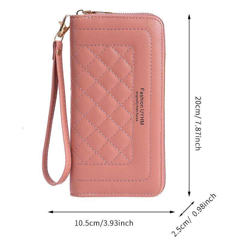 2024 new ladies purse long Joker zipper clutch embroidered fashion large capacity soft wallet mobile phone bag C260304
