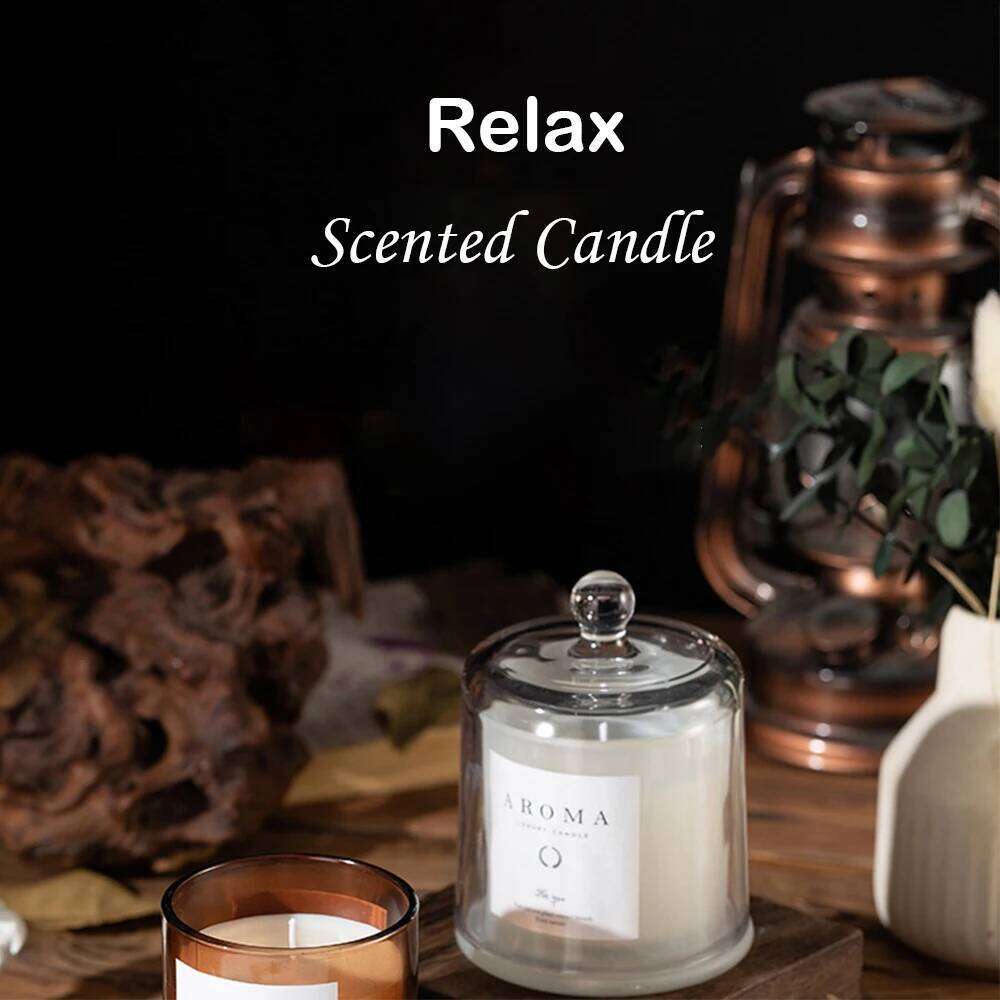 1Pc Handmade Natural Smokeless Soy Wax Candle - Bell Jar Glass Aromatherapy, Creative Home Decor Souvenir Gift Box W260304