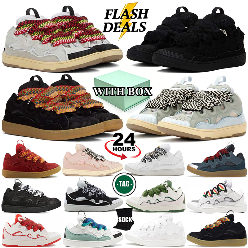 WITH BOX 2026 designer shoes sneakers men women Thick Thin white ivory black leather mens trainers runners chaussure womens luxury platform shoe