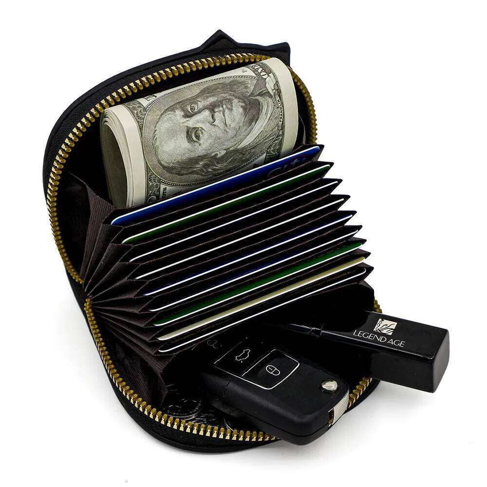 Women's Wallets New Cartoon Cat Compact Kawaii Cute Fashionable Trendy Small Card Bags Portable Large Capacity Coin Purses Girl C260304