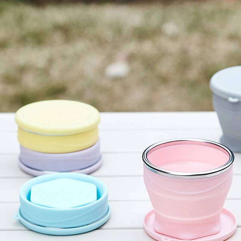 1Pcs Food Grade Silicone Water Portable Folding Camping Mouthwash Travel Outdoor Casual Cup S260303
