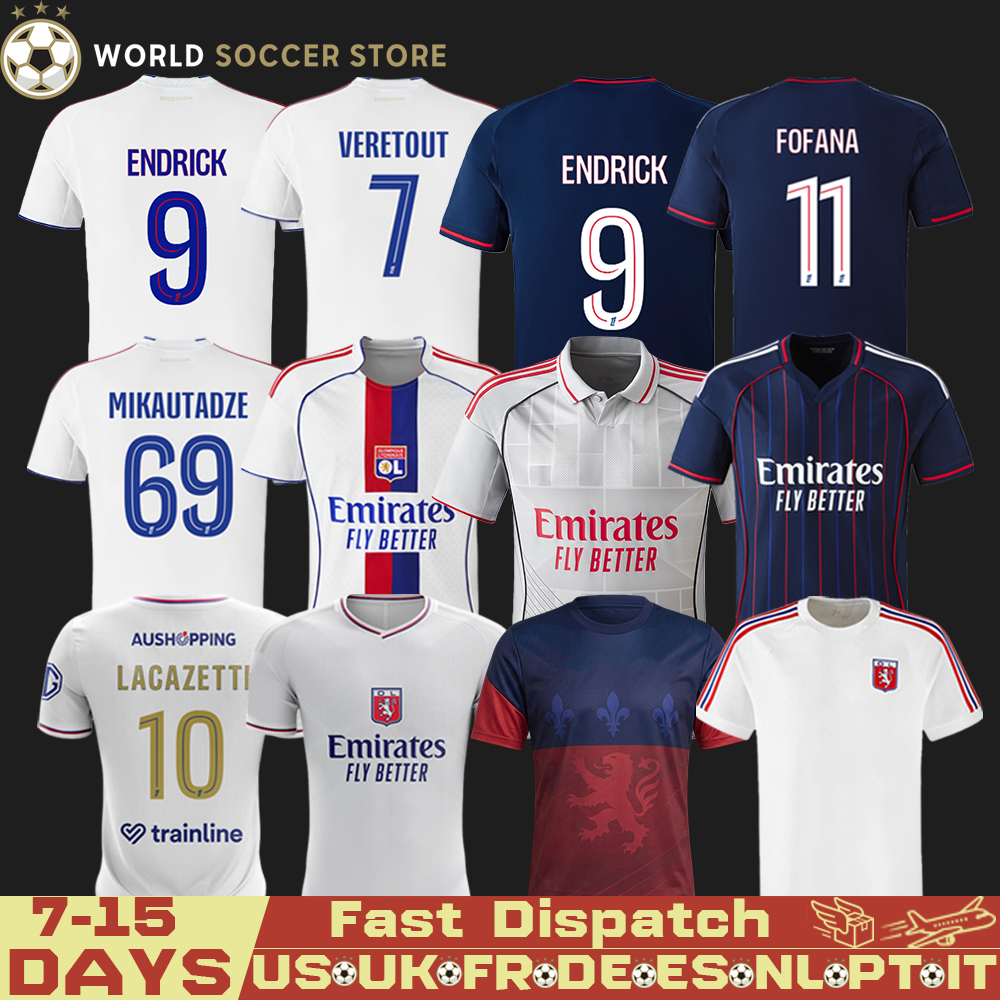 25 26 SULC Maillot de foot KARABEC Soccer JerseyS ENDRICK OL 75TH tops football shirts Lyon 75 Year Anniversary Kit SATRIANO kids equipment lyon kits MAITLAND NILES 21
