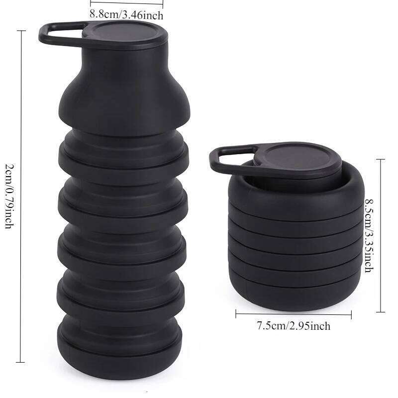 1PCS Innovative Silicone Collapsible Cup for Outdoor Travel Cycling -Lightweight Compact Foldable Water Bottle with Easy Storage S260303