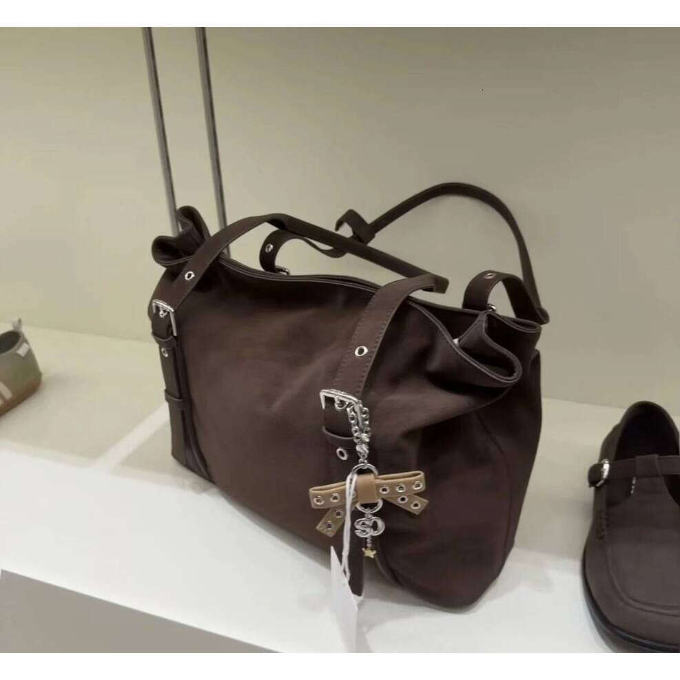 OLOEY Suede Large Capacity Commuter Tote Shoulder Handbag Underarm Bag Soft And Durable