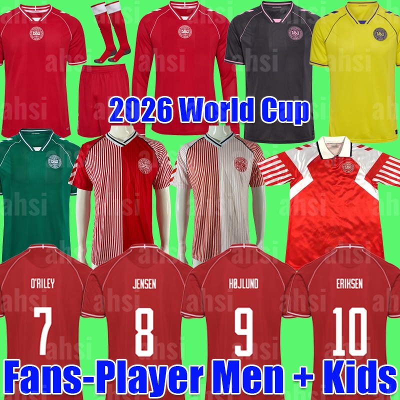 Denmark jersey 2026 World Cup Home soccer jersey Retro 1986 1992 football shirt kit men kids set 26 27 Long sleeves 86 82
