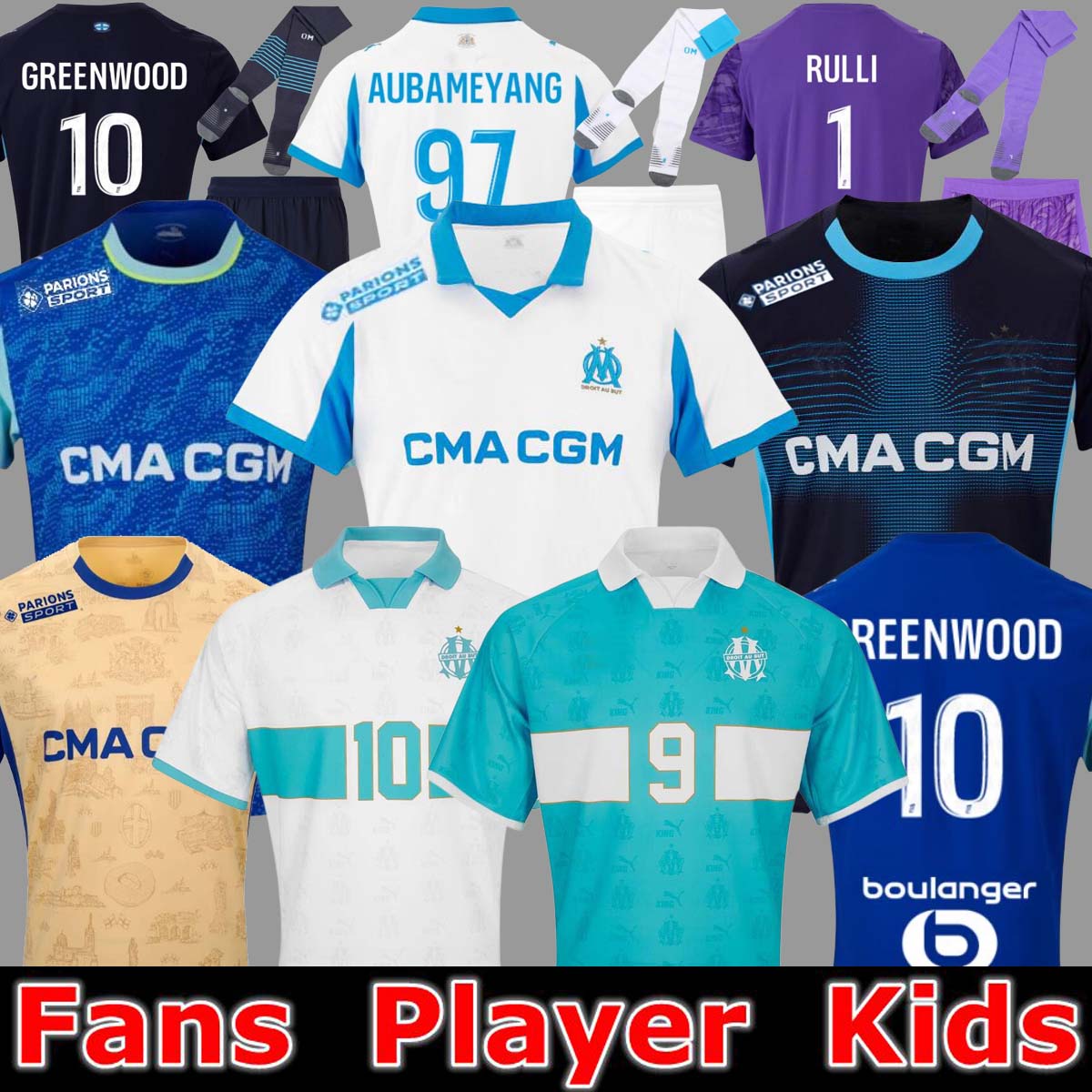25 26 maillot de foot GREENWOOD 125th Anniversary Soccer jerseys OUNAHI harit 2025 2026 OM Marseille man KIDS football shirt hommes enfants BALERDI RONGIER