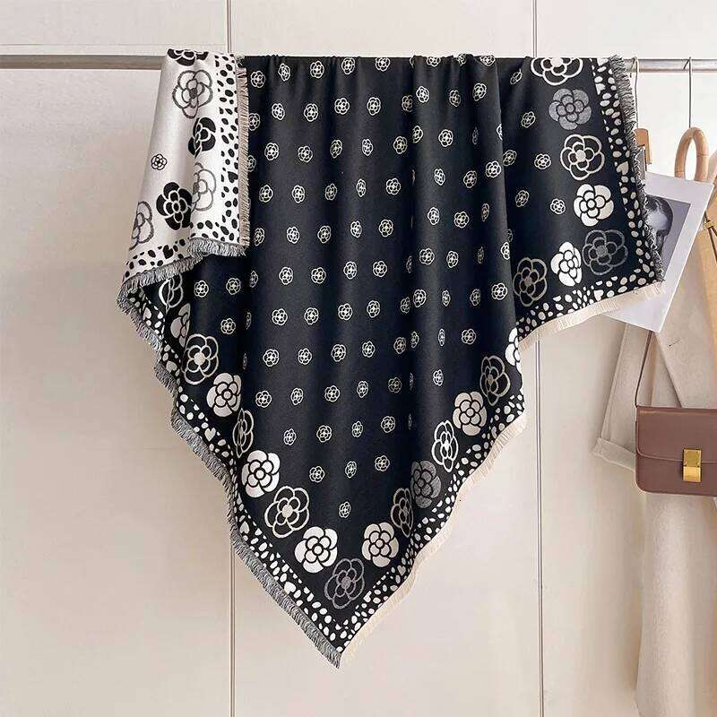 Brand Cashmere Camellia For Women in Winter Thickened Warm, large Square Scarf Fashionable and Versatile Elegant Shawl XJ260304