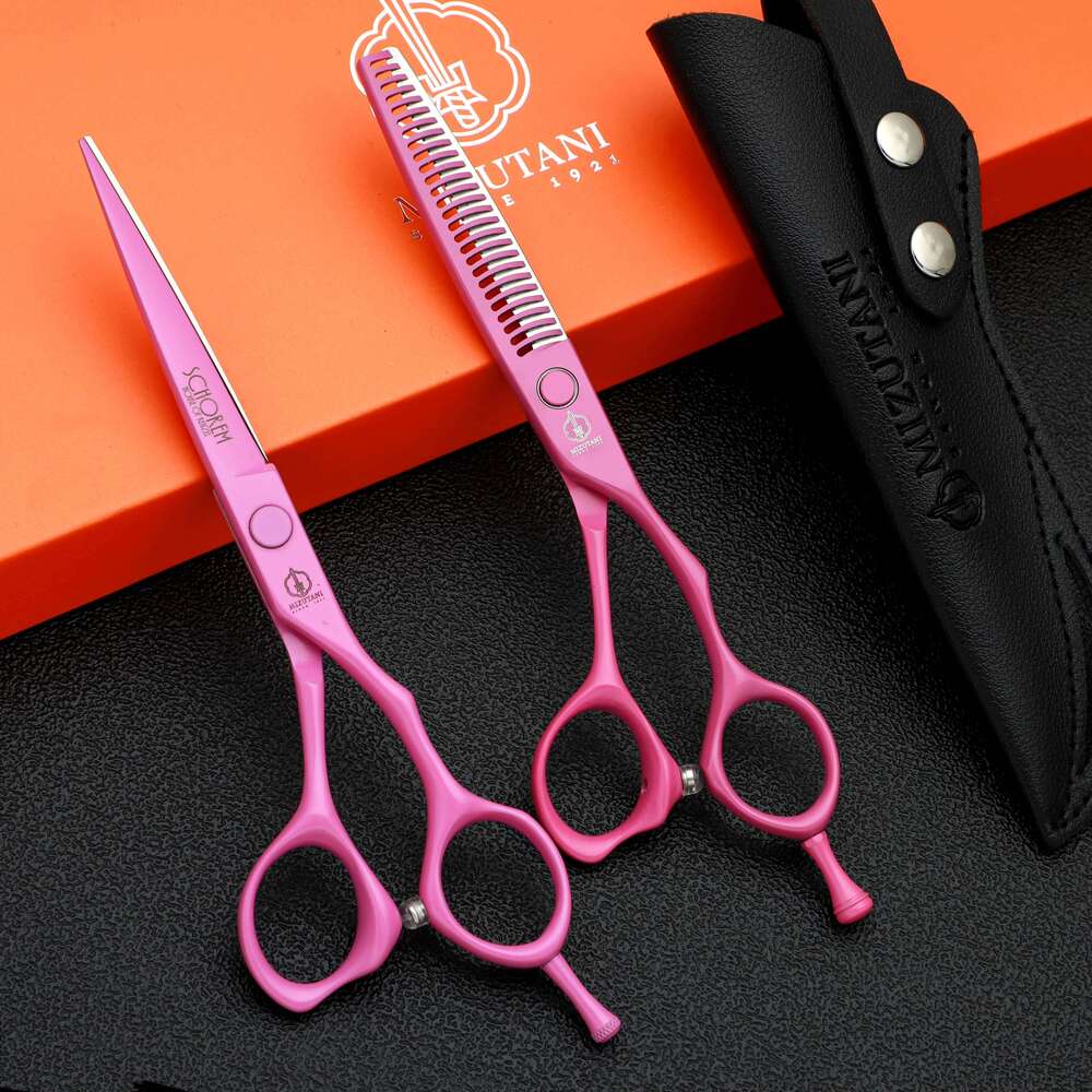 New pink Japanese handmade 5.5/6.0 inch VG10 Material Professional hair scissors Hairstylist scissor tool H260303