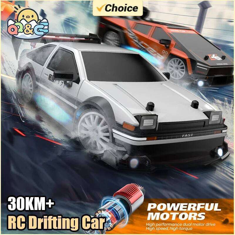 RC Drifting Car 1:24 4WD 30km/H High Speed LED Lights Gyro 2.4Ghz Remote Control with PVC Shell Electric Toys for Boys Kids Gift Z260303