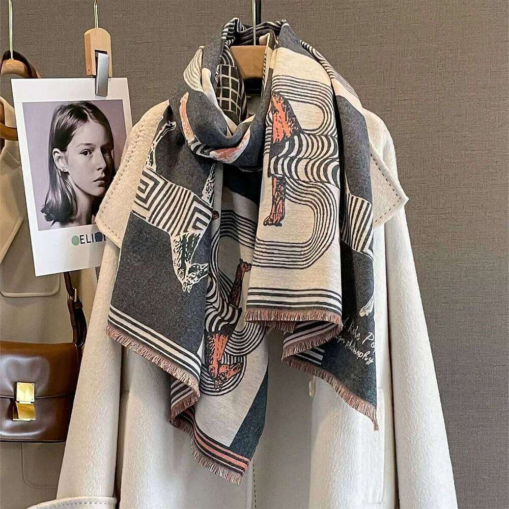 Luxury Cashmere Scarves New Autumn Winter Thick Warm Tessel Scarf Lady Horse Shawl Wrap Blanket Bufanda Poncho Echarpe Pashmina XJ260304